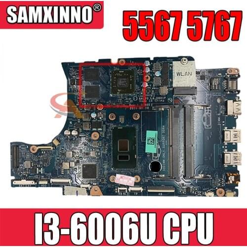 Akemy For Dell Inspiron 5567 5767 Laptop Motherboard CN-06682Y 06682Y 6682Y LA-D801P I3-6006U CPU DDR4