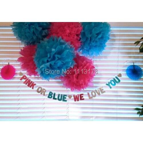 Free shippingPink Or Blue, We Love You Banner -- Baby Shower Decoration / Gender Reveal Party / Photo Prop new baby garland
