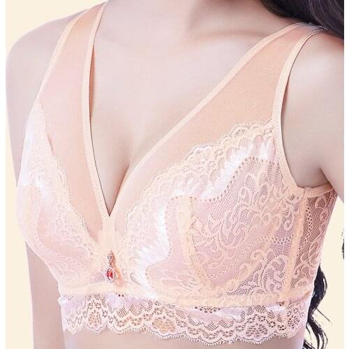 Ultra-thin large bra Gathered with steel ring, big chest and small cup Thin underwear bra woman Full cup sutyen push up bra