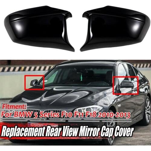 For BMW 5 Series F10 F11 F18 Pre LCI 2011-2013 51167216369 51167216370 Black Car Rear View Mirror Covers Car Accessories