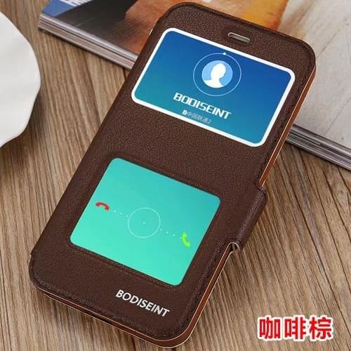 For Huawei Y6 2017 Luxury Stand Flip Leather Case For Huawei Y5 2017 View Window Full Protective Case