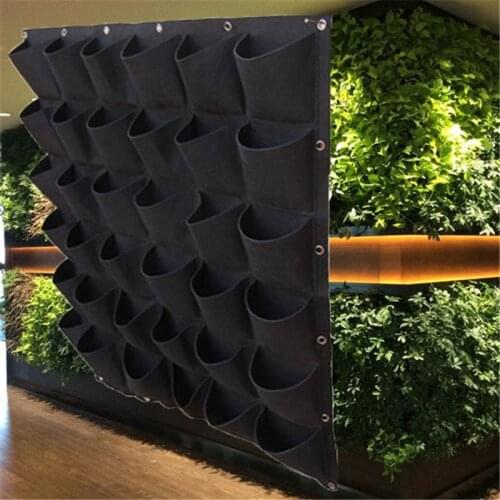 Black Color Wall Hanging Planting Bag 2/72 Pocket Planting Bag Seeder Vertical Garden Vegetable Life Garden Bag Household Items