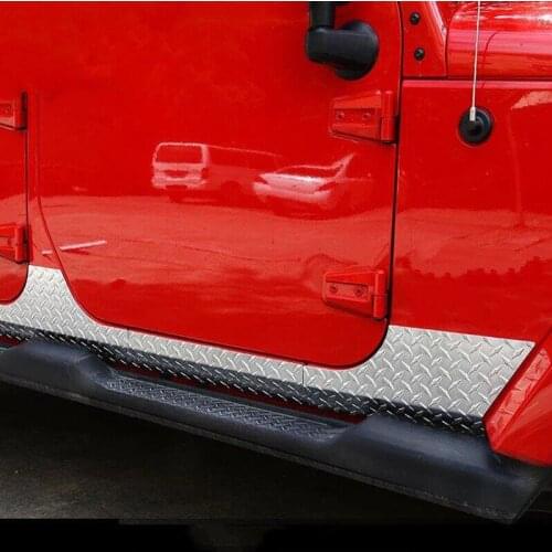 For Jeep Wrangler 2007-2016 1 Set Stainless Steel Car Side Door Body Trim Molding Accessories Side Skirt Body Kits Cover Trims