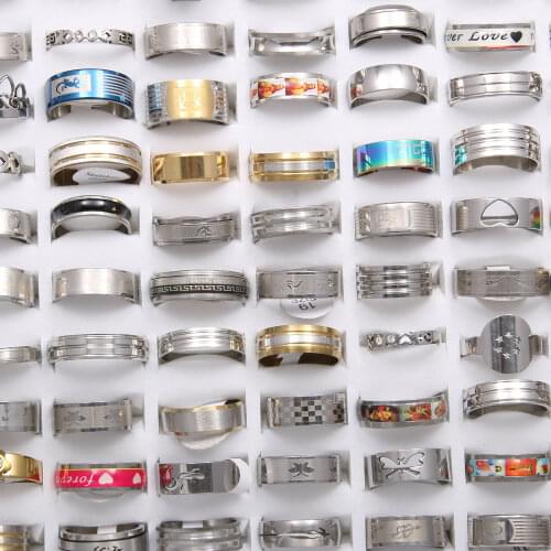 Hot Sale 20pcs/lot Metal Rings Set for Women Men Stainless Steel Mixed Styles Charm Joint Ring Jewelry