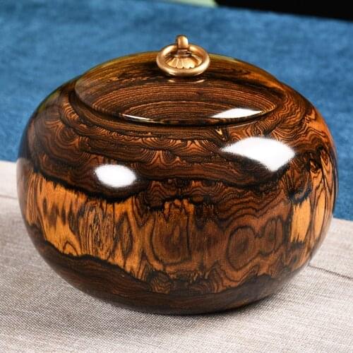 Mexican Huanghuali Solid Wooden Tea Cans Household Large Tea Storage Cans Chinese Retro Awakening Tea Cans Boutique Sealed Cans