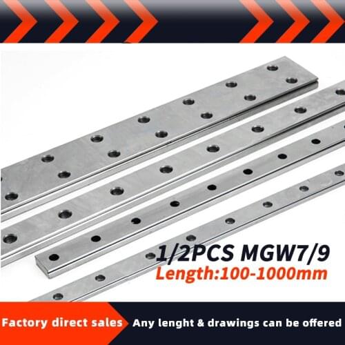 MGW7 MGW9 Miniature Linear Rail Slide 1/2PCS Linear Guide Carriage for CNC Parts L=100 -1000mm