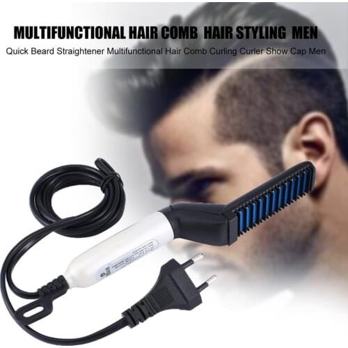 Multifunctional Electric Hair Comb Brush Beard Straightener Beard Straightening Comb Straight Hair Curler Styling Tools