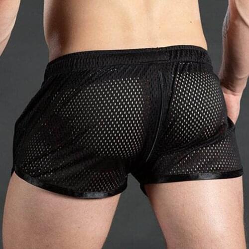 Men Mesh Shorts Summer Running Quick Dry Gym Fitness Bodybuilding Workout Male Breathable Mens Short Bottoms Jogging Pants 2021