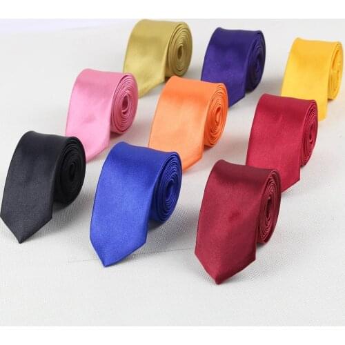 Men Fashion Neckties Formal Tie Solid Pure Classical Color Plain Necktie Skinny Small Ties Designer Cravat