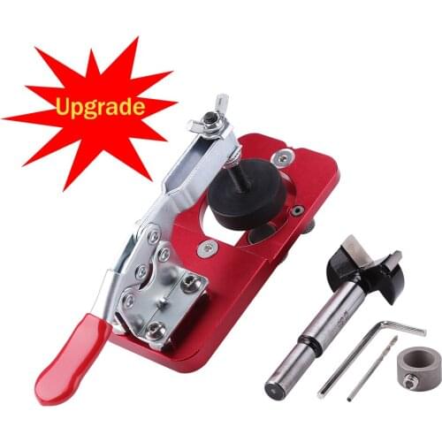 Woodworking Hole Drilling Guide Locator 35mm Hinge Boring Jig with Fixture Aluminum Alloy Hole Opener Template Door Cabinets