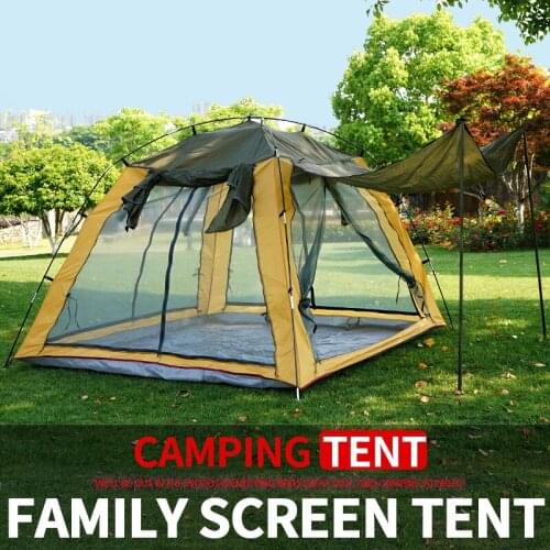 Outdoor Insect-proof 3-4 People Tent Mosquito Camping Gauze Breathable Sunscreen Fourside Window Ventilation Travel Tourist Tent