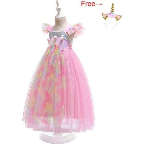 Unicorn Dress Baby Girl Rainbow Costume Birthday Party Easter Halloween Princess Dress