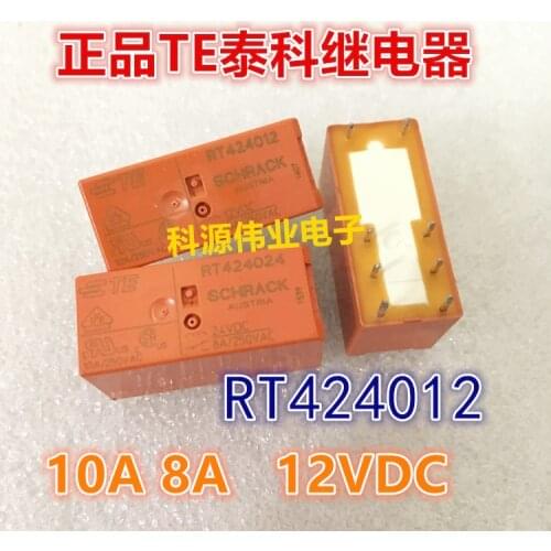 RT424012 12VDC relay 10A8A DC12V two open two closed RT424012F