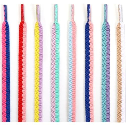 1 Pair Black White Shoe Laces Flat Precision Weaving Shoelaces Two-color Casual Little white shoes Sneakers Shoelace 9 Colors