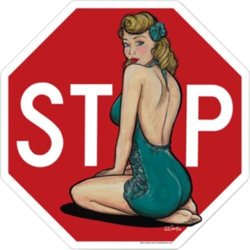 SINTHIA STOP Street Sign Sticker Car Window Bumper Decal Sticker Rear Windshield Waterproof Car Accessories 13cm*13cm