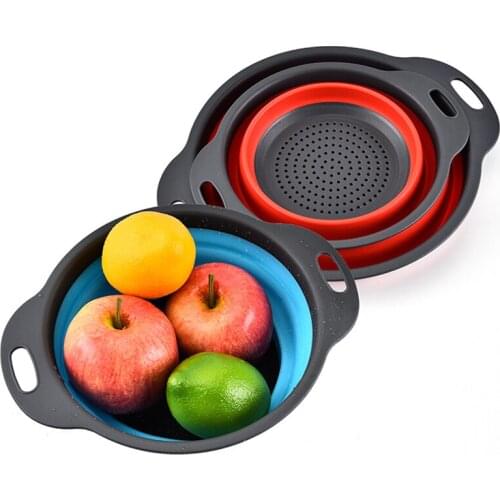 Folding Leaching Basket Kitchen Drainage Organizer Plastic Sink Filter Water Leak Vegetable Fruit Drain Storage Veggie Holder