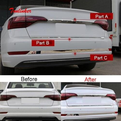 Tonlinker Exterior Trunk tailgate Bumper Cover Stickers for Volkswagen Jetta MK7 2019-20 Car Styling 1 PCS Metal Cover Stickers