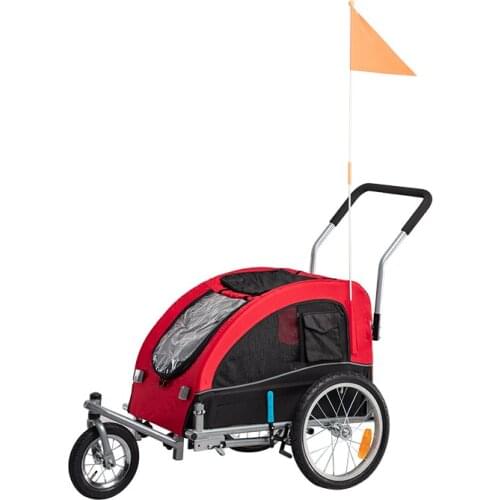 Pet three-wheel trolley multifunctional cat and dog out walking wagon can be connected to the bicycle 30kg weight can be folded