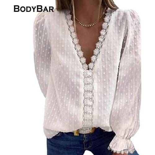 Spring Elegant Long-sleeved Shirt Ladies Office Blouse Solid Color V-neck Jacquard Shirt For Women New Large Size Fashion Blusa