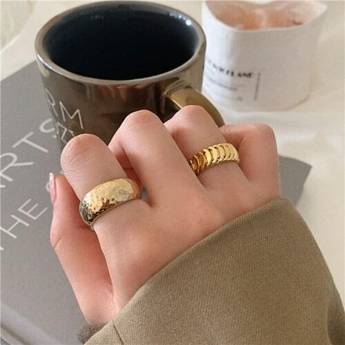 Gold Rings For Women And Men Simple C Shaped Casual Finger Ring Jewelry Vintage Style Elegant Charms Rings Girls Golden Jewellry