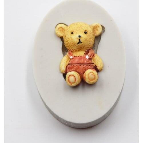 1PCS Food Grade Adorable Little Bear Shape Fondant Cake Border Decoration Silicone Mold Chocolate Candy Mould