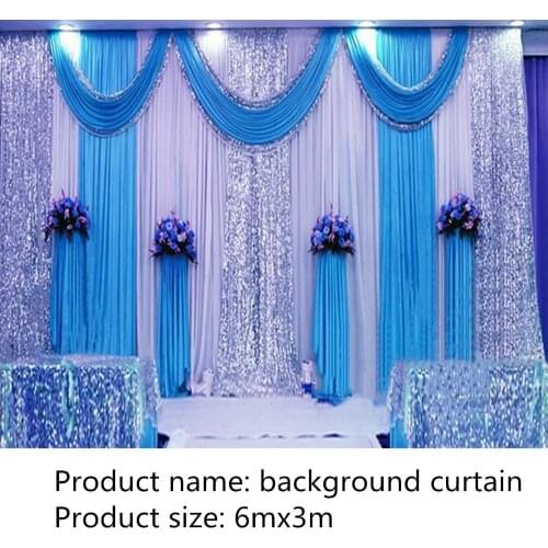 10ft X20ft Sequin edge wedding backdrop With Swags party Party Stage Celebration graduation Christmas Background free shipping