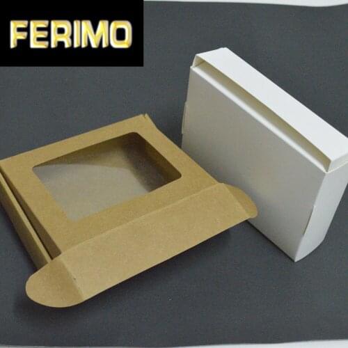 10pcs lots White Kraft Paper Box For Food Biscuit large Packing Package Gift Box Big Cardboard Muffin Candy Box