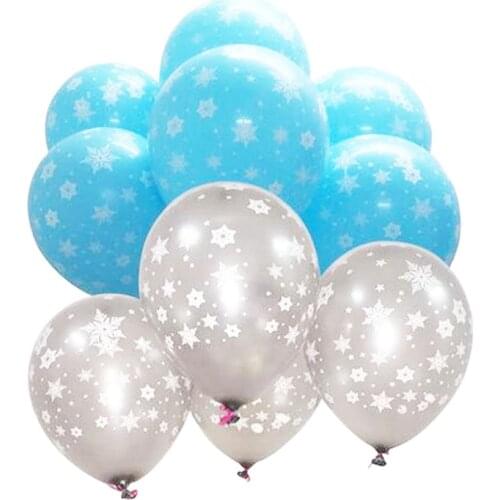 12pcs/lot Christmas Snowflake Latex Balloon Clear Air Balloons Birthday Party Merry Christmas Decor Kids toy Helium Ballon