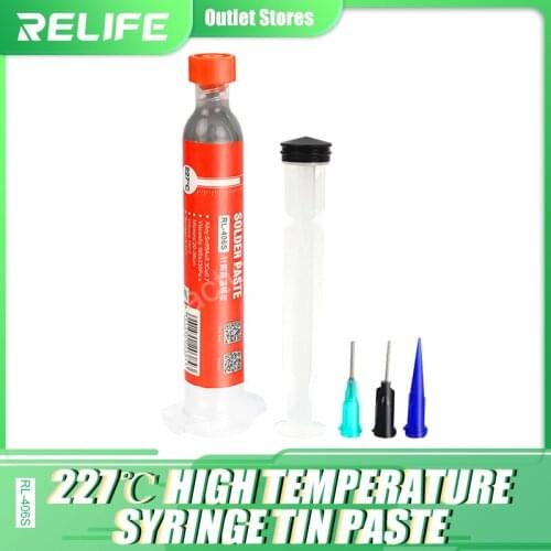 RELIFE lead-free high temperature solder paste RL-406S for iPhone12 Promax soldering repair patch tin mud syringe 227 degrees