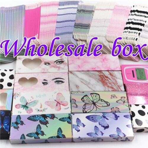 Shining box marble case wholesale 50pcs paper false eyelash packaging box lash boxes packaging custom logo faux cils 25mm mink e