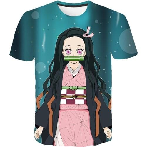 Kids Boys Devils Killer T-shirts 3d Print Cosplay Japanese Ghost Blade Children Summer Short Sleeve T Shirts Tops