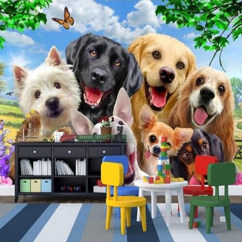 Diantu Custom Photo Wallpaper 3D Stereoscopic Cute Dog Pictures Bedroom Living Room / TV Background / Bar /Wall Mural Wallpaper