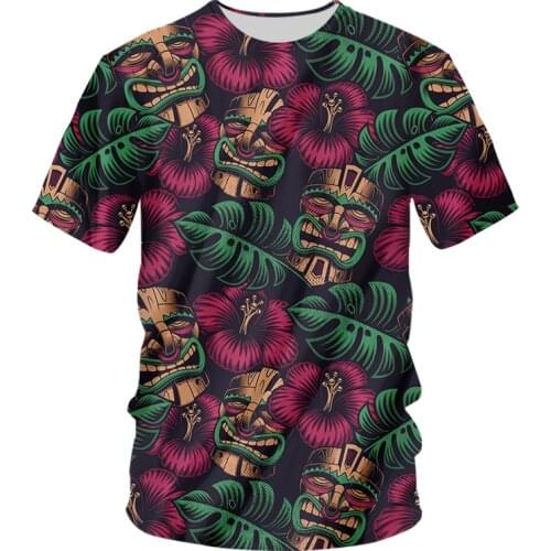 IFPD EU Size Hot Sale T Shirts Mens Short Sleeve 3D O-neck Tee Shirt Printed Leaves Flower Summer Casual Plus Size 6XL Tops