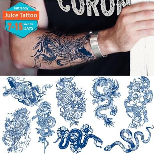 Fake tattoo juice ink long lasting safe temporary tattoo arm sleeve shoulder sexy tattoo for men women body art transfer tatoo