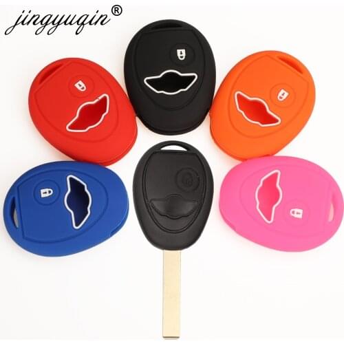 Jingyuqin Silicone Car Key Cover for bmw Mini Cooper R50 R53 1 Button Remote Key Case Protection Holder