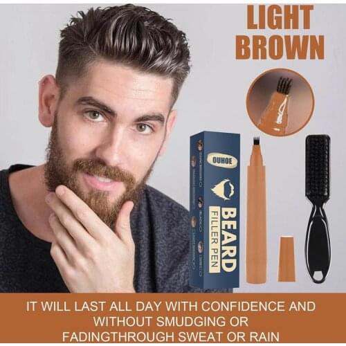 Beard Filling Pen Kit Men Waterproof Male Mustache Grooming Tool Pencil Set Hair Repair Filler Barber Shaping Care Beard V9Y5