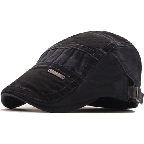 New Casual Mens Hats Retro Berets Hat For Women Cotton Visors Embroidery Herringbone Flat Caps Artist Peaked Newsboy Cap