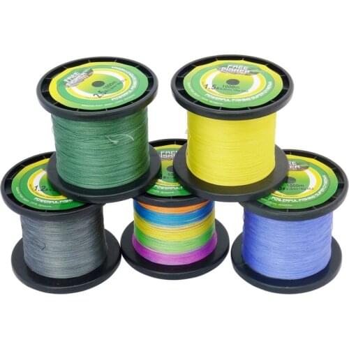 1000m Fishing PE Braid Line Mixcolor Free Fisher