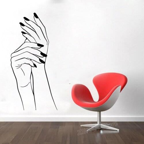 Manicure Wall Decal Vinyl Stickers Girl Hands Nails Interior Home Design Art Murals Spa Beauty Nail Bar Salon Shop Decor Z713