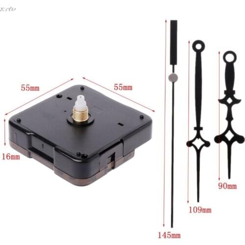 Quartz Clock Movement Mechanism Hands Wall Repair Tool Parts Silent Kit Set DIY Black Pointer 20