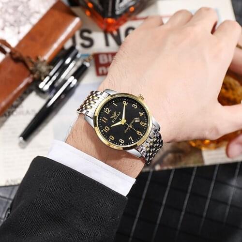 Luxury Brand High Quality Fashion Calendar Men Quartz Watches 2021 New Arrival Relogio Masculino Fashion Stainless Steel Clock