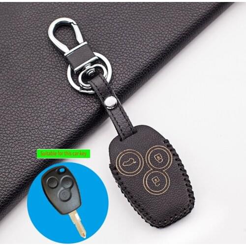 Soft Texture Leather Keypad Cover for Renault Trafic Master Kangoo Clio Dacla Logan Sandero 3 Buttons Remote Shell