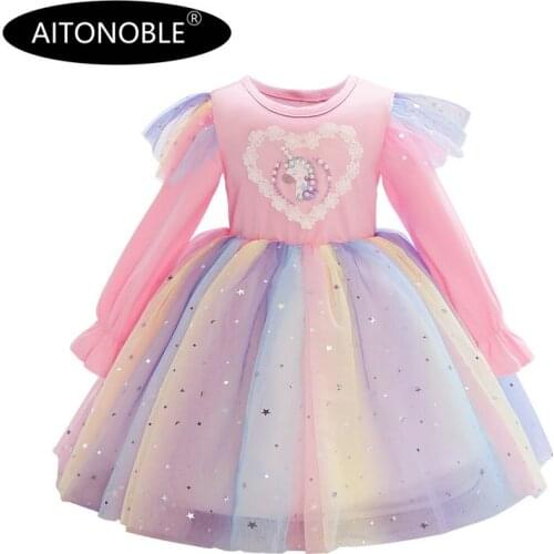 Aitonoble Summer New Costume Gilrs Dress Girls Dress Princess Dress KidsSkirt Cosplay Dress For Girls With a Gift Bag