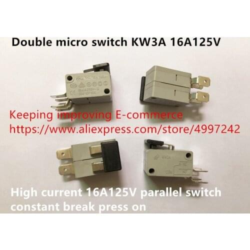 Original new 100% double micro switch KW3A high current 16A125V parallel switch constant break press on