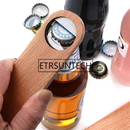60pcs/lot New Idea Custom Wood Bar Blade Beer Bottle Opener Vintage Wooden Handle Bartender Bottle Opener