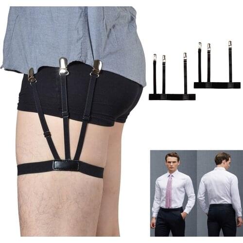 1 Pair Mens Shirt Stays Garters Holder Adjustable Shirt Holders Resistance Belt Shirt Suspenders For Men Locking Clamps