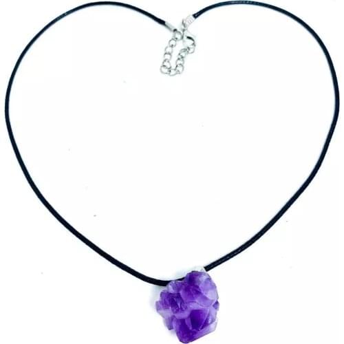 MOKAGY Raw Natural Purple Amethyst Crystal Quartz Pendant With Gift Box 1pc