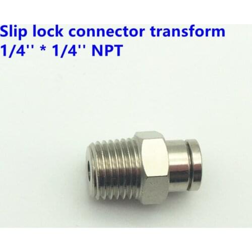 S226 Slip Lock Connector Transform 1/4''*1/4'' NPT and 3/8''*1/4'' NPT Male Thread Mist Fitting Quick Joiner for Misting System