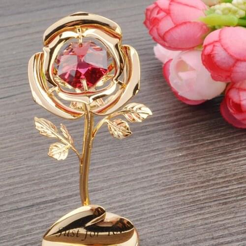 Christmas Valentines Day Gift Creatives Plating 24K Gold Leaf Rose Gift CLH@8