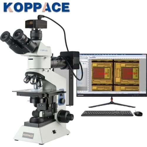 KOPPACE 5 Million Pixels 50X-500X Trinocular Metallurgical Microscope USB2.0 Camera Provide Image Measurement Software